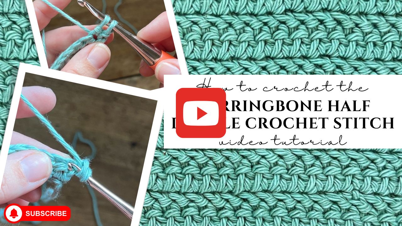 Herringbone Half Double Crochet Stitch Tutorial - Spotted Horse Design Co.